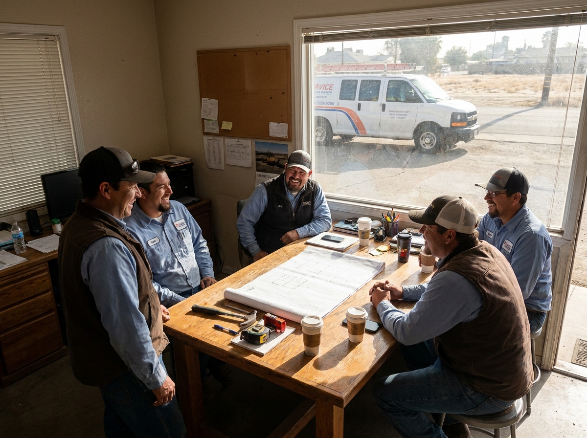 The HVAC Plumbing Construction team at work in Bakersfield